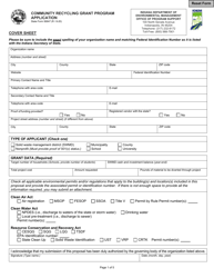 Document preview: State Form 56847 Community Recycling Grant Program Application - Indiana