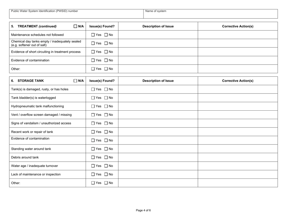 State Form 55983 Level 2 Assessment - Transient Public Water System - Indiana, Page 4