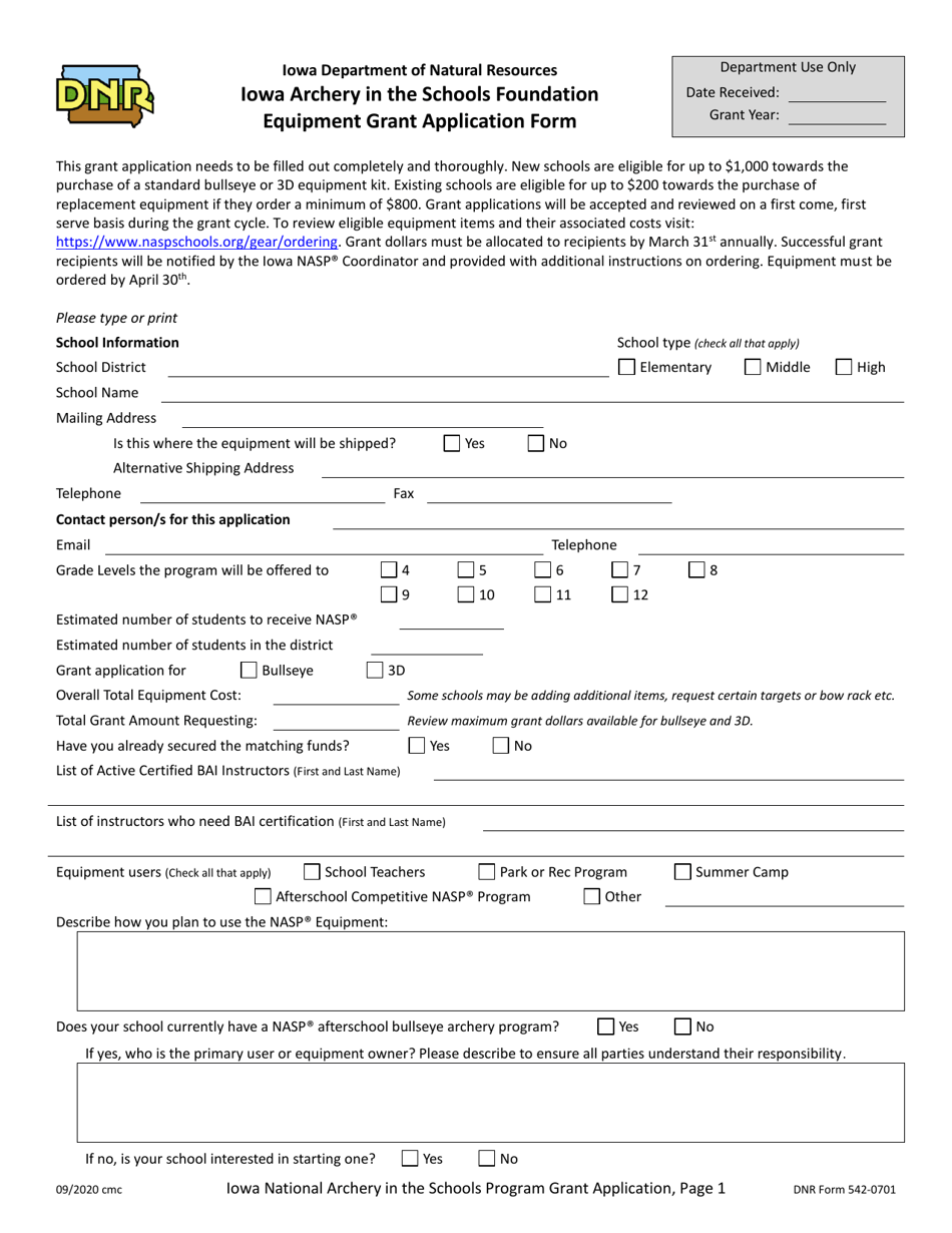 DNR Form 542-0701 Download Fillable PDF or Fill Online ...