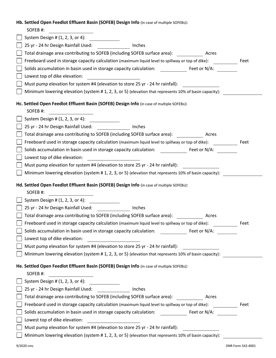DNR Form 542-4001 Individual Npdes Permit Application for open Feedlot, confinement  combined Cafo Operations Required to Obtain Npdes Permit - Iowa, Page 4