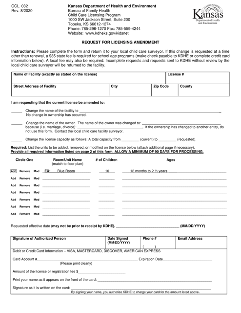 Form CCL.032  Printable Pdf
