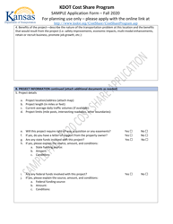 Kdot Cost Share Program Application Form - Kansas, Page 3