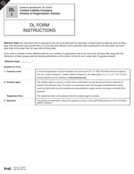 Form DL51-09 Kansas Limited Liability Company Articles of Organization - Kansas, Page 2