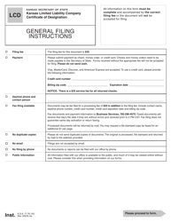 Form LCD Kansas Limited Liability Company Certificate of Designation - Kansas