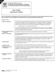 Form RR Certificate of Reinstatement or Renewal, for-Profit and Not-For-Profit Corporations - Kansas, Page 2
