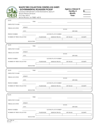 Document preview: Form 7386 Waste Tire Collection Center Log Sheet: Governmental Roadside Pickup - Louisiana