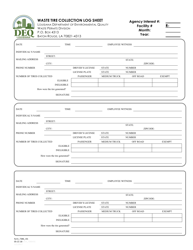 Document preview: Form 7386 Waste Tire Collection Log Sheet - Louisiana
