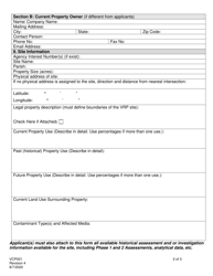 Form VCP001 Voluntary Remedial Investigation (Vri) Application - Louisiana, Page 2