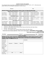 Small Grains, Potatoes or Dry Beans License Application / Renewal - Maine, Page 2