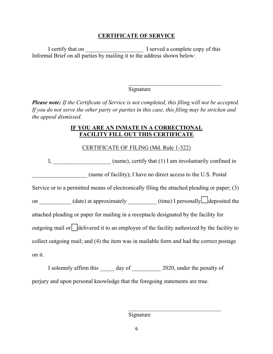 Informal Brief of the Appellee - Maryland, Page 6