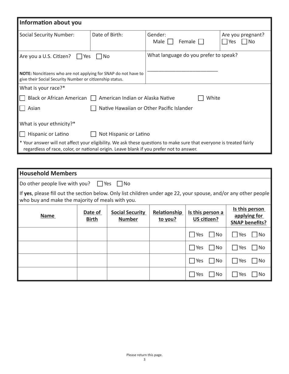 Form SNAPA-1 Snap Benefits Application - Massachusetts, Page 3