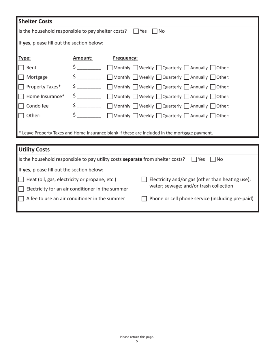 Form SNAPA-1 Snap Benefits Application - Massachusetts, Page 5