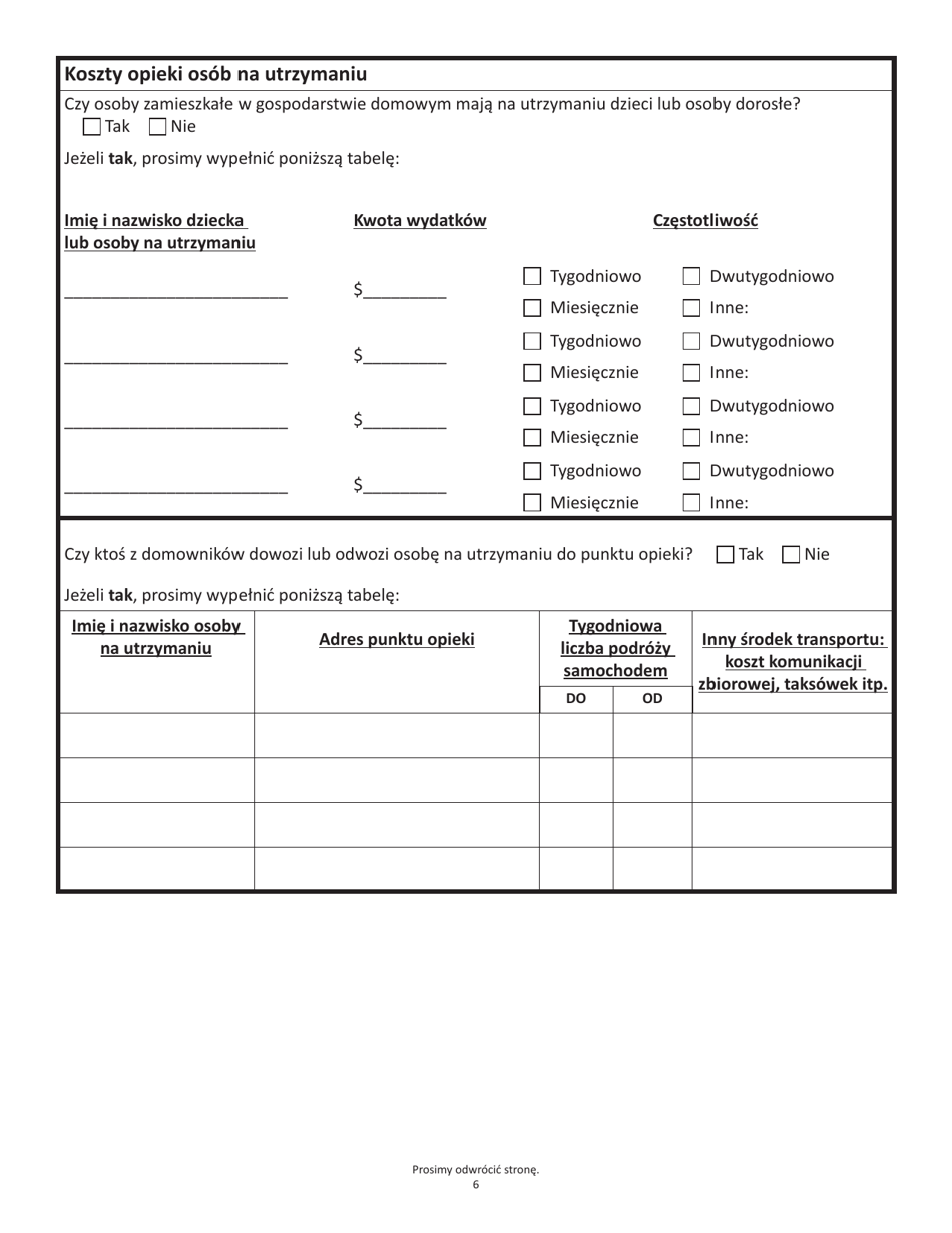 Form SNAPA-1 Snap Benefits Application - Massachusetts (Polish), Page 6