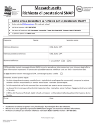 Form SNAPA-1 &quot;Snap Benefits Application&quot; - Massachusetts (Italian)