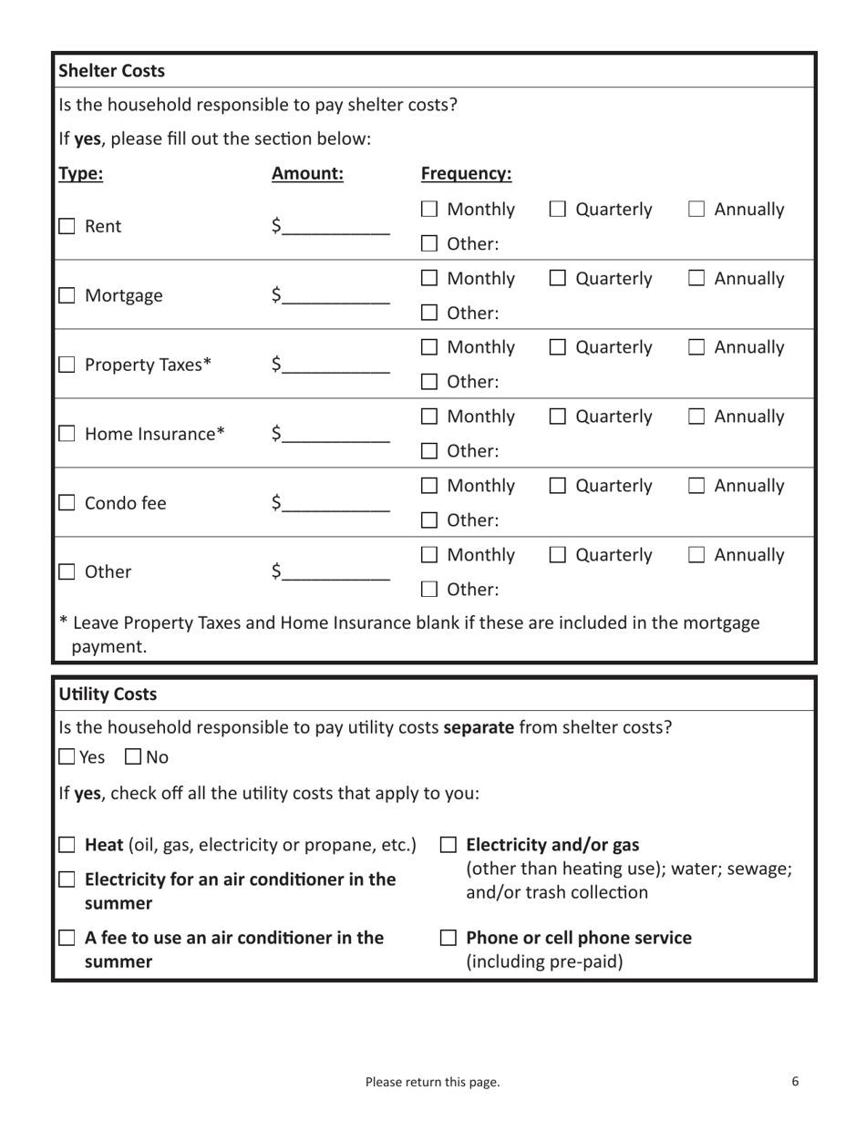 Form SNAP-APP-SENIORS Snap Benefits Application for Seniors - Massachusetts, Page 6