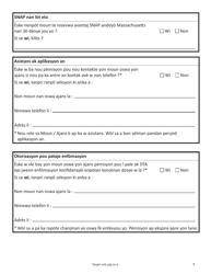 Form SNAP-APP-SENIORS Snap Benefits Application for Seniors - Massachusetts (Haitian Creole), Page 9