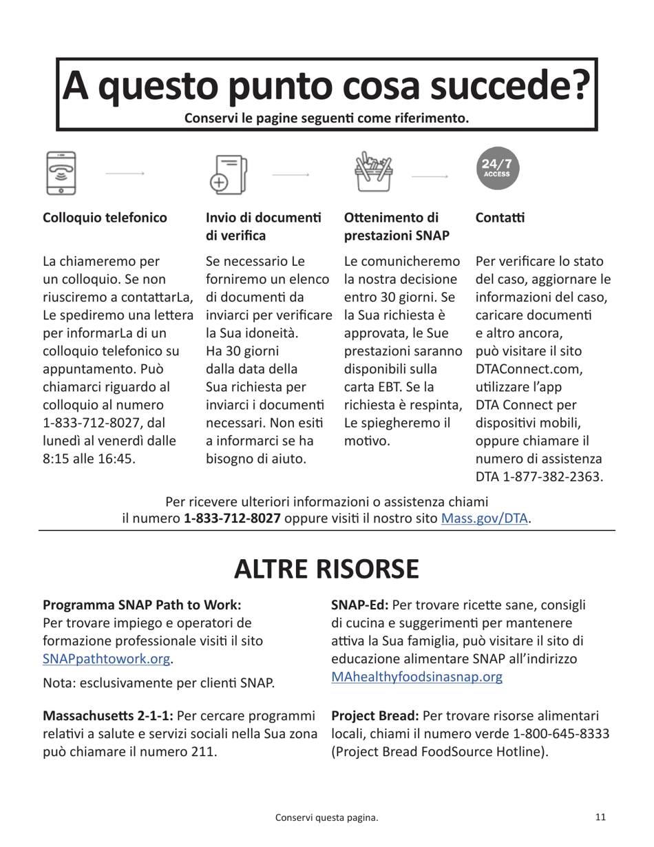 Form SNAP-APP-SENIORS Snap Benefits Application for Seniors - Massachusetts (Italian), Page 11