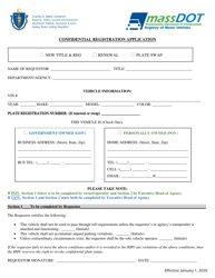 Document preview: Confidential Registration Application - Massachusetts