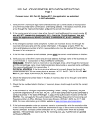 Instructions for Form PI-079C Pesticide Application Business License Renewal - Michigan