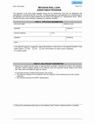 Form MDOT3052 Michigan Rail Loan Assistance Program Application - Michigan, Page 3