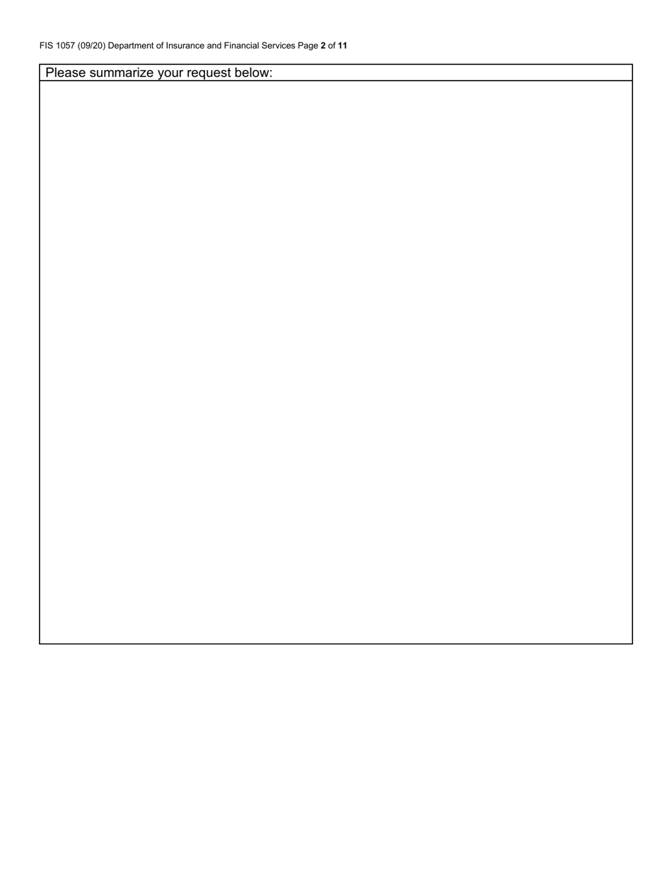 Form FIS1057 Application for Permission to Merge a Credit Union With Another Credit Union - Michigan, Page 2