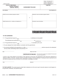 Form MC50 Garnishment Release - Michigan, Page 2