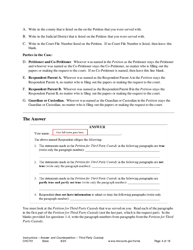 Instructions for Form CHC702 Answer to Third Party Custody Petition and Counterpetition for Custody - Minnesota, Page 4