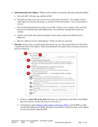 Instructions for Form CHC702 Answer to Third Party Custody Petition and Counterpetition for Custody - Minnesota, Page 7