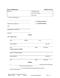 Document preview: Form CSX802 Motion for Review - Minnesota