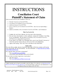 Instructions for Form CCT102 &quot;Plaintiff's Statement of Claim&quot; - Minnesota