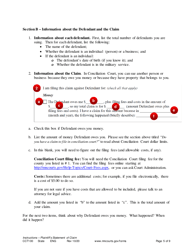 Instructions for Form CCT102 Plaintiff&#039;s Statement of Claim - Minnesota, Page 5