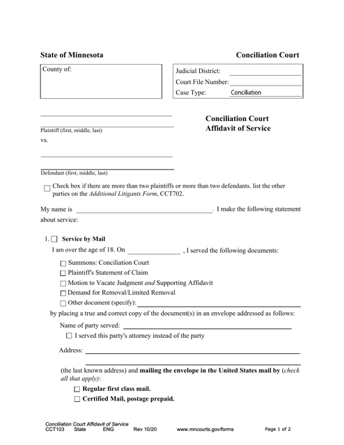 Form CCT103  Printable Pdf