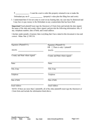 Form CCT102 Plaintiff&#039;s Statement of Claim - Minnesota, Page 3