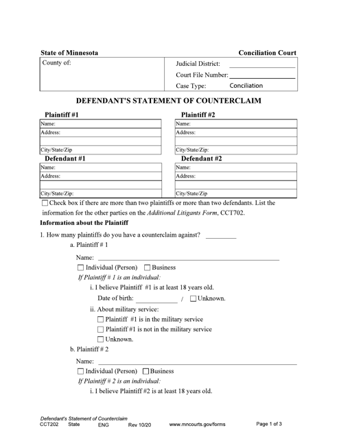 Form CCT202  Printable Pdf
