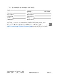 Form CRM203 Gross Misdemeanor Dui Statement of Rights - Minnesota, Page 2