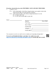 Form CRM204 Misdemeanor Statement of Rights - Minnesota, Page 2