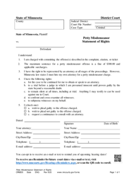 Document preview: Form CRM205 Petty Misdemeanor Statement of Rights - Minnesota
