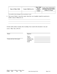 Form FAM803 Affidavit in Support of Motion for Change of Venue (Family Case) - Minnesota, Page 2