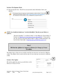 Form FAM801 Instructions - Motion for Change of Venue (Family Case) - Minnesota, Page 5