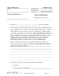 Document preview: Form GAC116 Notice of Restrictions - Minnesota