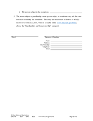 Form GAC116 Notice of Restrictions - Minnesota, Page 2