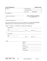 Document preview: Form HAR105 Notice of Change of Address - Minnesota