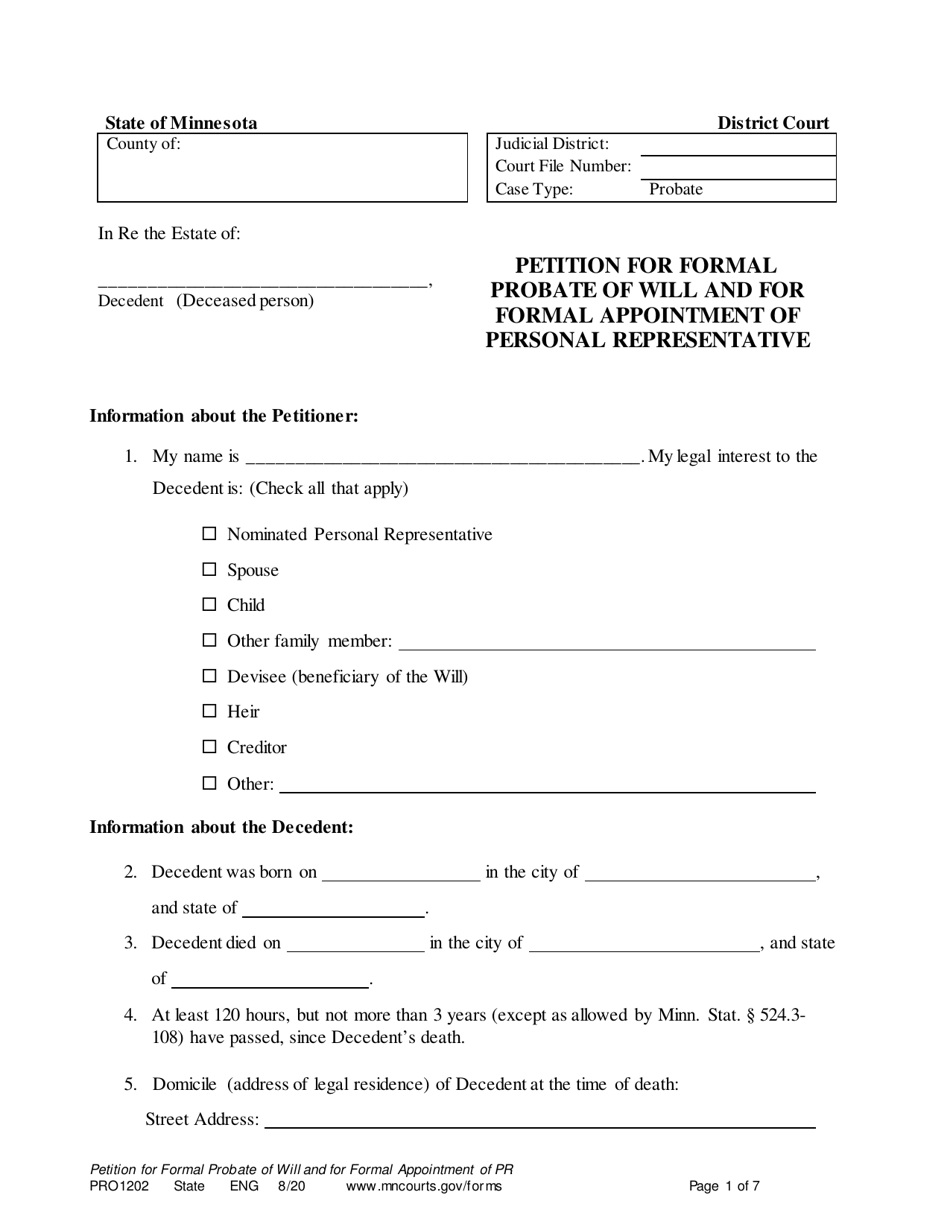 Form PRO1202 Fill Out Sign Online and Download Printable PDF