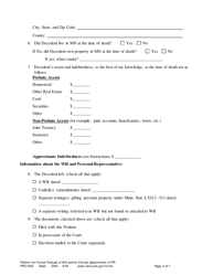 Form PRO1202 Petition for Formal Probate of Will and for Formal Appointment of Personal Representative - Minnesota, Page 2