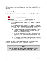 Form PRO1201 Instructions - Starting a Case: Formal Probate With a Will - Minnesota, Page 15