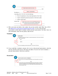 Form PRO1201 Instructions - Starting a Case: Formal Probate With a Will - Minnesota, Page 17