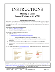 Form PRO1201 Instructions - Starting a Case: Formal Probate With a Will - Minnesota