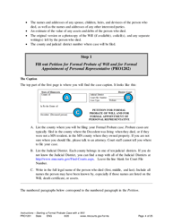 Form PRO1201 Instructions - Starting a Case: Formal Probate With a Will - Minnesota, Page 4