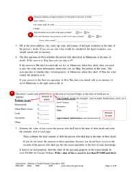 Form PRO1201 Instructions - Starting a Case: Formal Probate With a Will - Minnesota, Page 6
