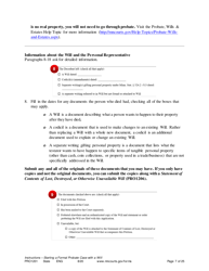 Form PRO1201 Instructions - Starting a Case: Formal Probate With a Will - Minnesota, Page 7